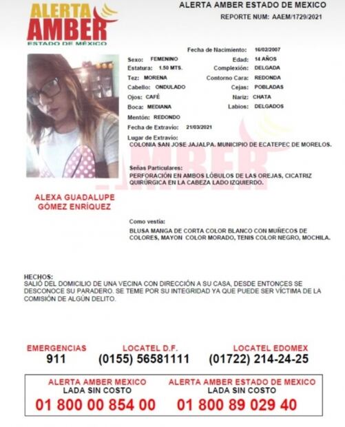 Emiten Alerta Amber para jóvenes de 14 y 16 años desaparecidas en Ecatepec