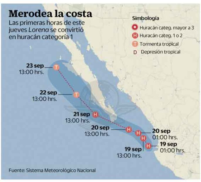Se ponen en alerta estados del Pacífico por paso de Lorena