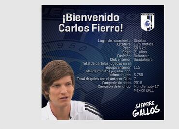 Carlos Fierro, nuevo jugador de Gallos