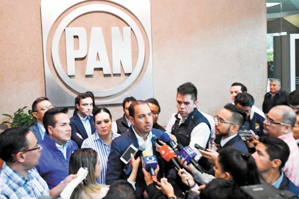 El pasado domingo, Marko Cortés, dirigente nacional del PAN, ofreció una conferencia de prensa previo a la jornada electoral en seis estados del país. Foto: ARCHIVO EL UNIVERSAL