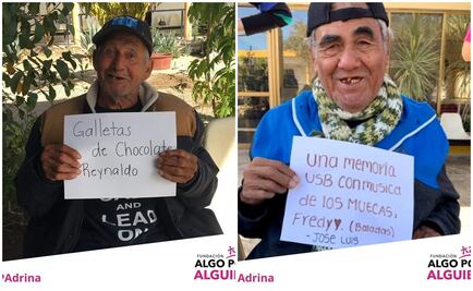 A través de letreros, abuelitos reciben regalos en Sonora 