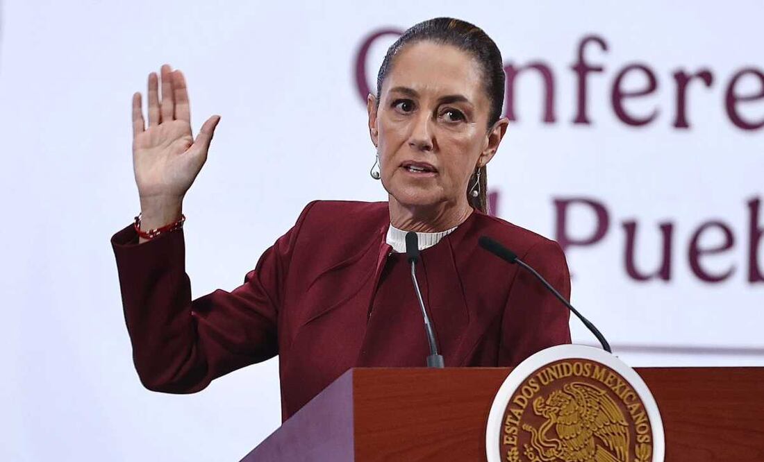 Claudia Sheinbaum, presidenta de México, durante la mañanera del 12 de mayo del 2025 en Palacio Nacional. Foto: Berenice Fregoso / EL UNIVERSAL