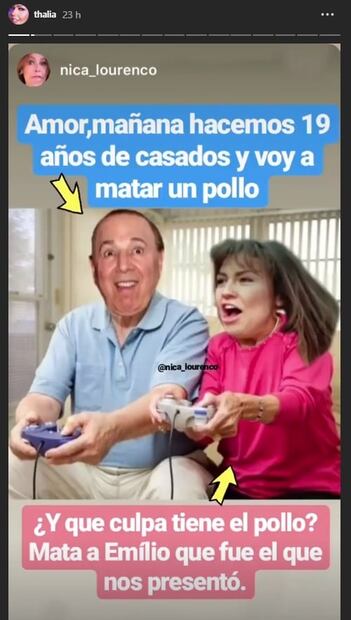 Thalía celebra y se ríe de sus 19 años casada con Tommy Mottola