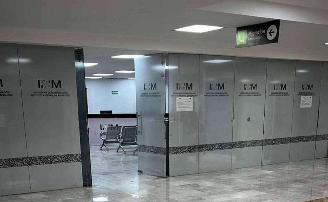 Oficinas del INM en el Aeropuerto Internacional de la Ciudad de México. Foto: Especial