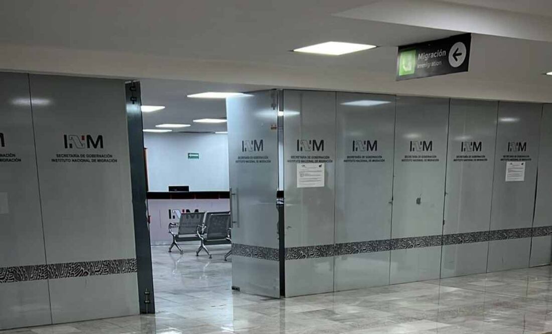 Oficinas del INM en el Aeropuerto Internacional de la Ciudad de México. Foto: Especial