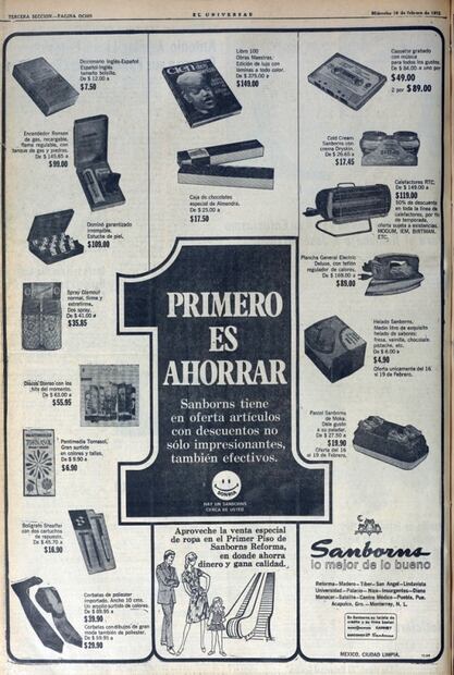 Anuncios de 1922, 1924... así se promocionaba Sanborns hace 100 años