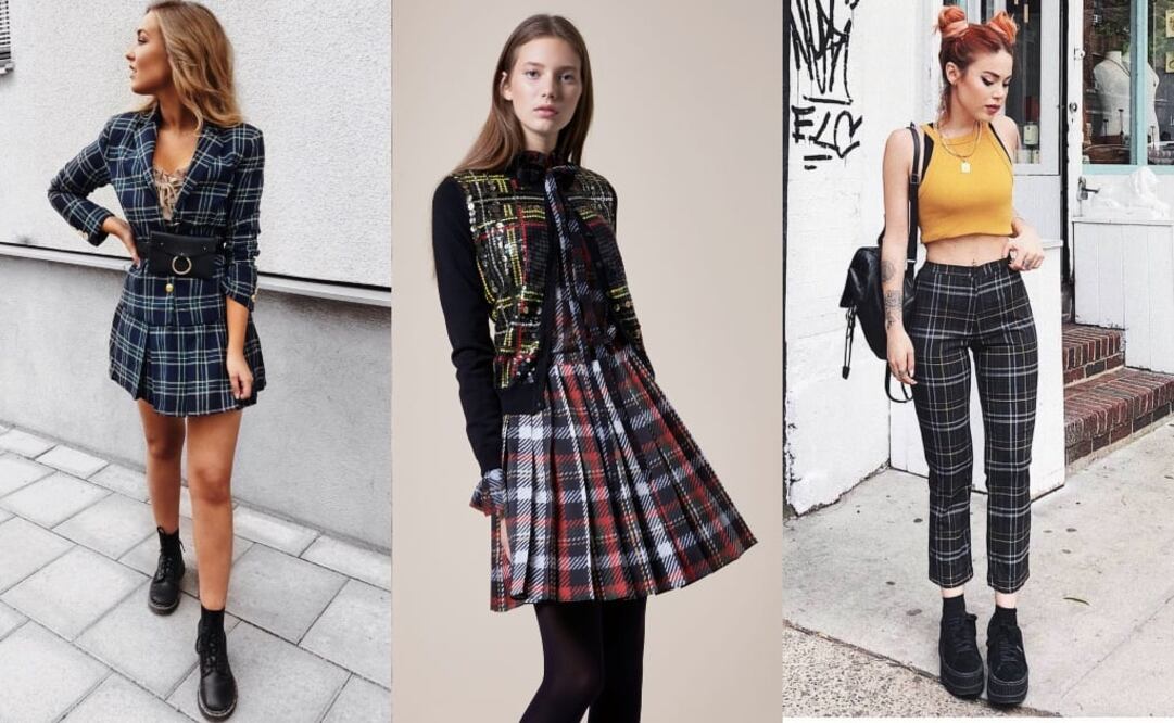 Prendas con cuadro inglés son las favoritas de las celebridades y así es como debes incorporar este tejido en tus outfits. Foto: Instagram philippabe, bluebellhk, vulgargrunge