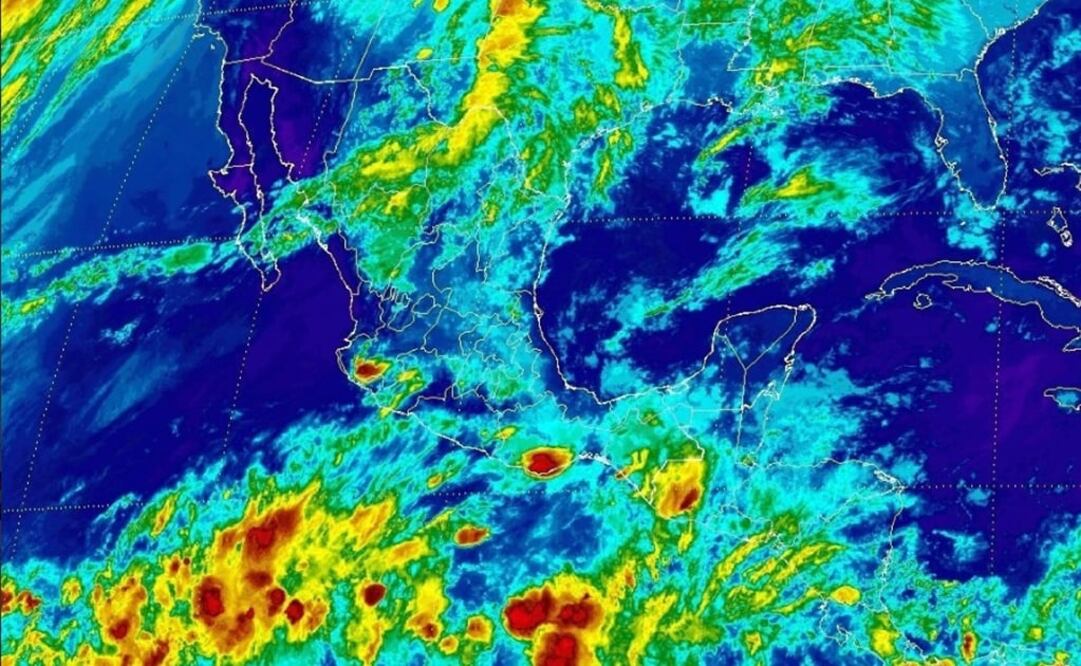 Imagen del Sistema Meteorológico Nacional que muestra los efectos del Frente Frío Número 5 y a la zona de inestabilidad en el sureste. /Tomada de @conagua_mx