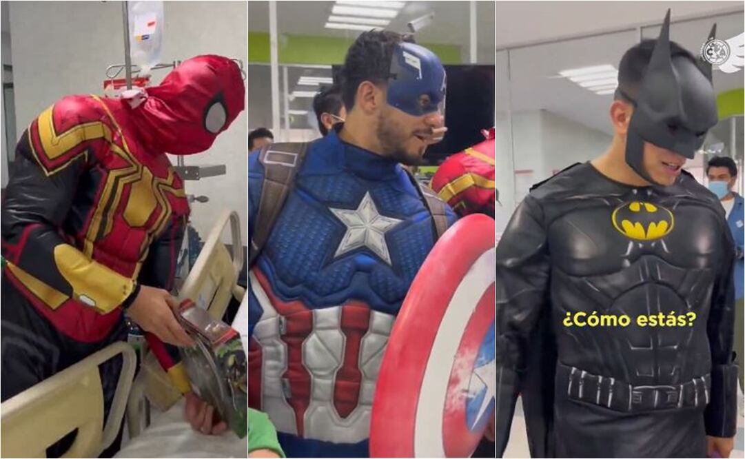 Jugadores del América visitaron un hospital pediátrico. FOTO: ESPECIAL