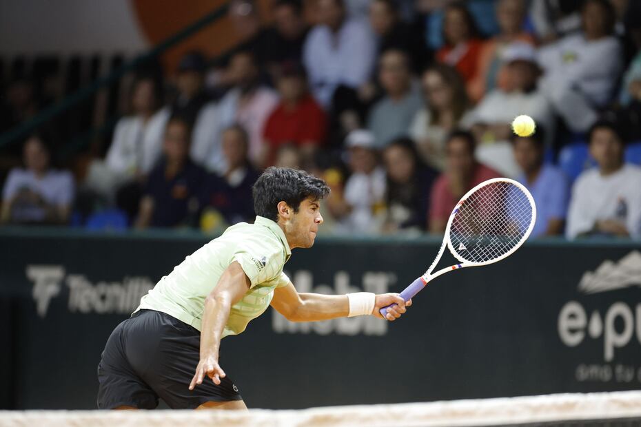 El mexicano Rodrigo Pacheco en partido, durante el San Luis Tennis Open - Foto: MEXTENIS