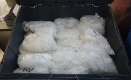 Aseguran camión con casi una tonelada de metanfetamina en Aeropuerto de Tijuana