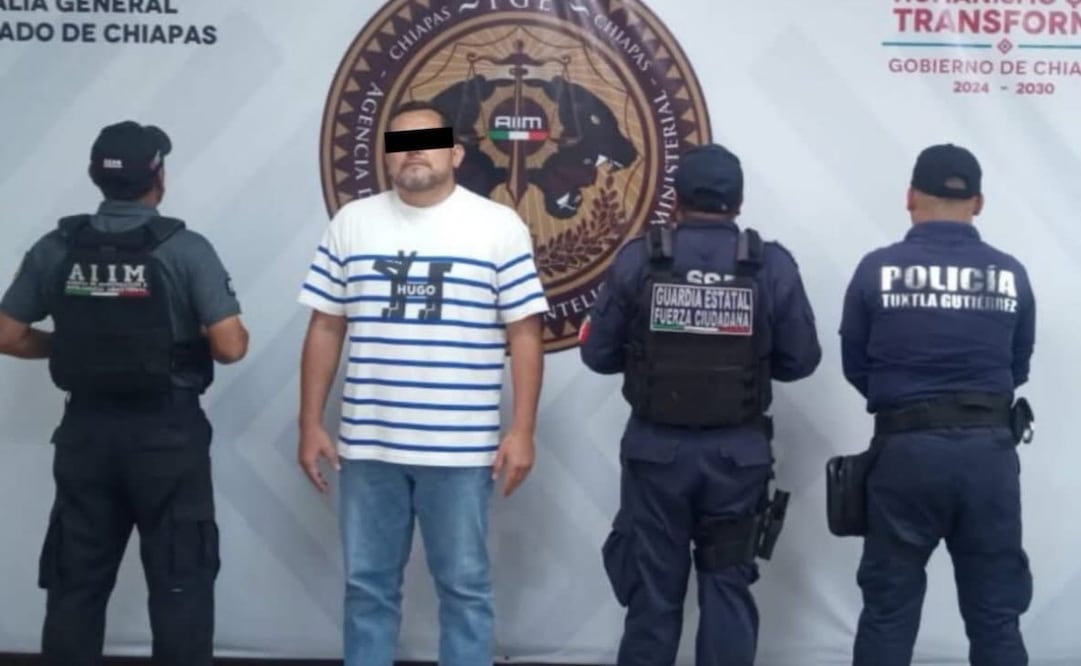 Detienen a director del Colegio de Bachilleres de Chiapas; conducía camioneta con serie alterada.
Foto: Especial.