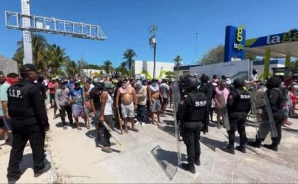 Pobladores de Sisal, Yucatán, se enfrentan con policías; se oponen a clausura de terrero en donde buscan establecer sus viviendas