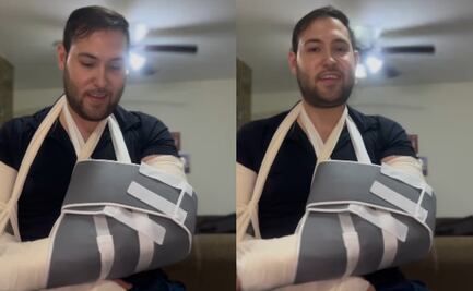 Vocalista de Calibre 50 sufrió un accidente; reaparece con los brazos inmovilizados