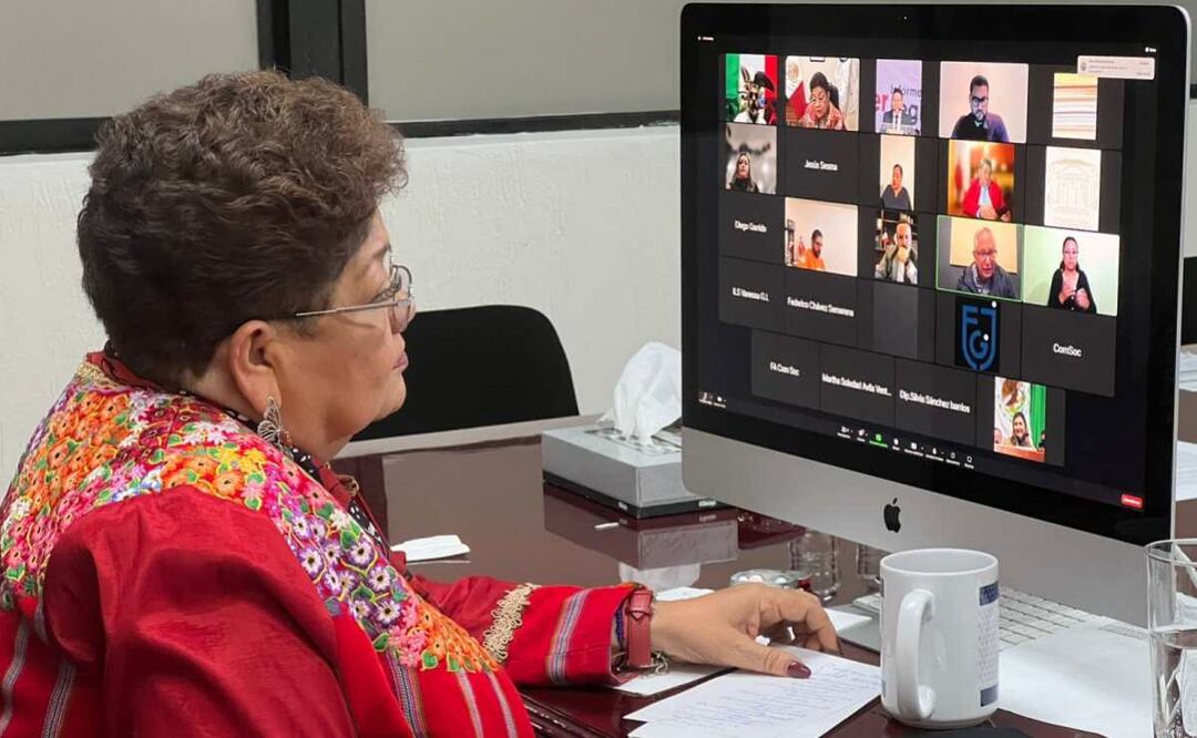 Esta tarde, Ernestina Godoy sostuvo una entrevista virtual en la Comisión de Administración y Procuración de Justicia del Congreso capitalino. Foto: Especial