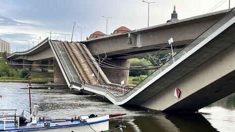 VIDEO: Colapsa puente en Alemania sobre el río Elba