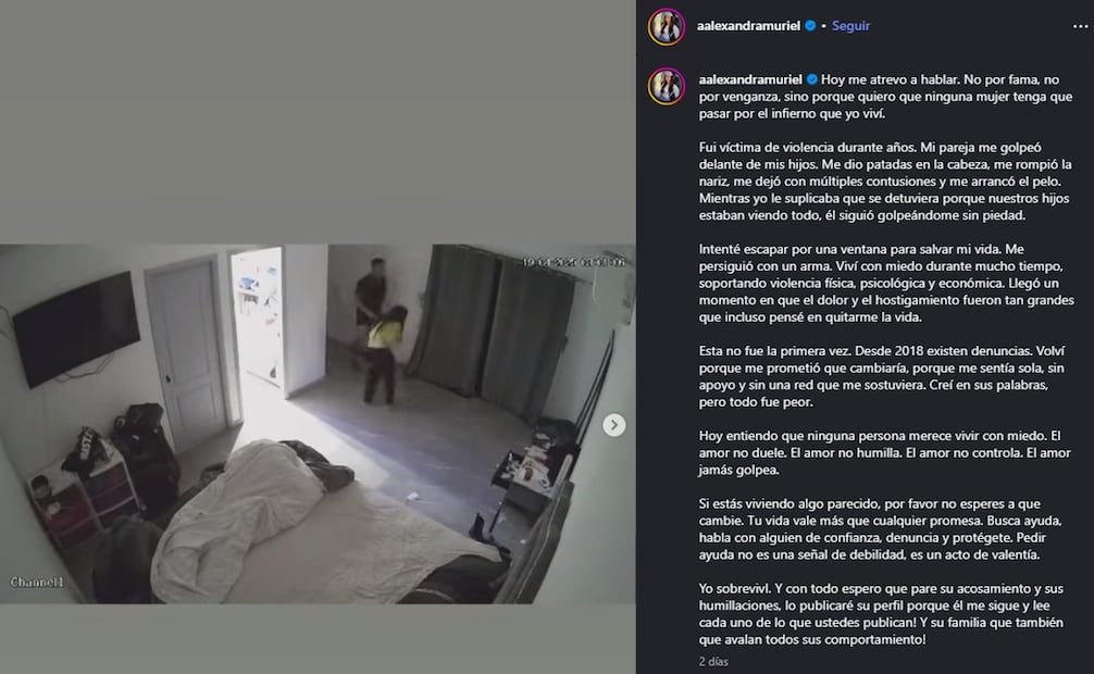 Influencer Alexandra Muriel denuncia violencia domestica durante años. Foto: Captura de pantalla
