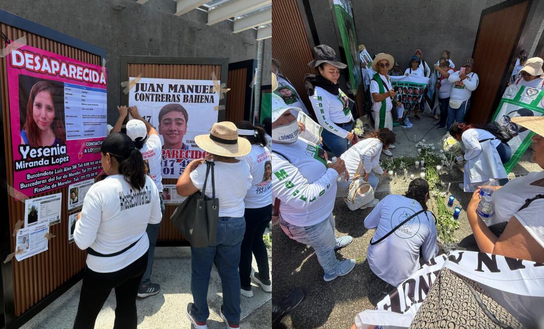 Fiscalía coloca mural móvil para colocación de fichas de personas no localizadas.
Foto: Especial.