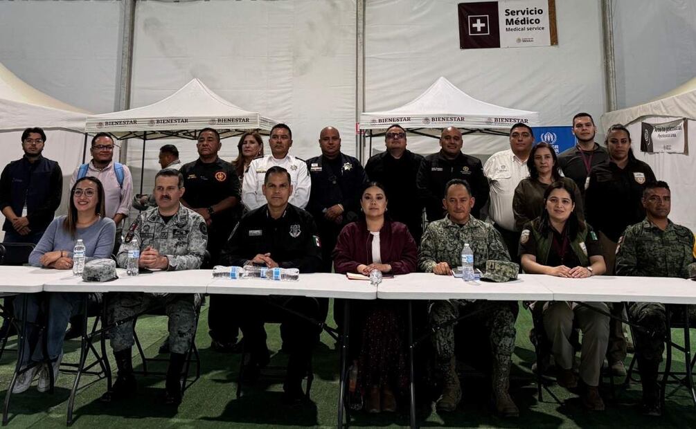 Autoridades establecen estrategias de seguridad en albergue para migrantes (07/02/2025). Foto: Paola Gamboa / EL UNIVERSAL