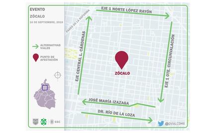 Cierran circulación en inmediaciones del Zócalo por desfile militar