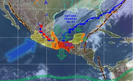 Frente frío 17 ingresa a Tabasco; provoca lluvias