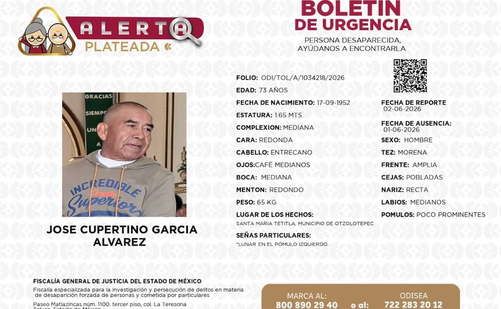 Ficha de búsqueda del señor José Cupertino García Álvarez. Foto: Especial