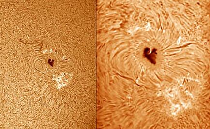 Captan mancha solar con forma de corazón