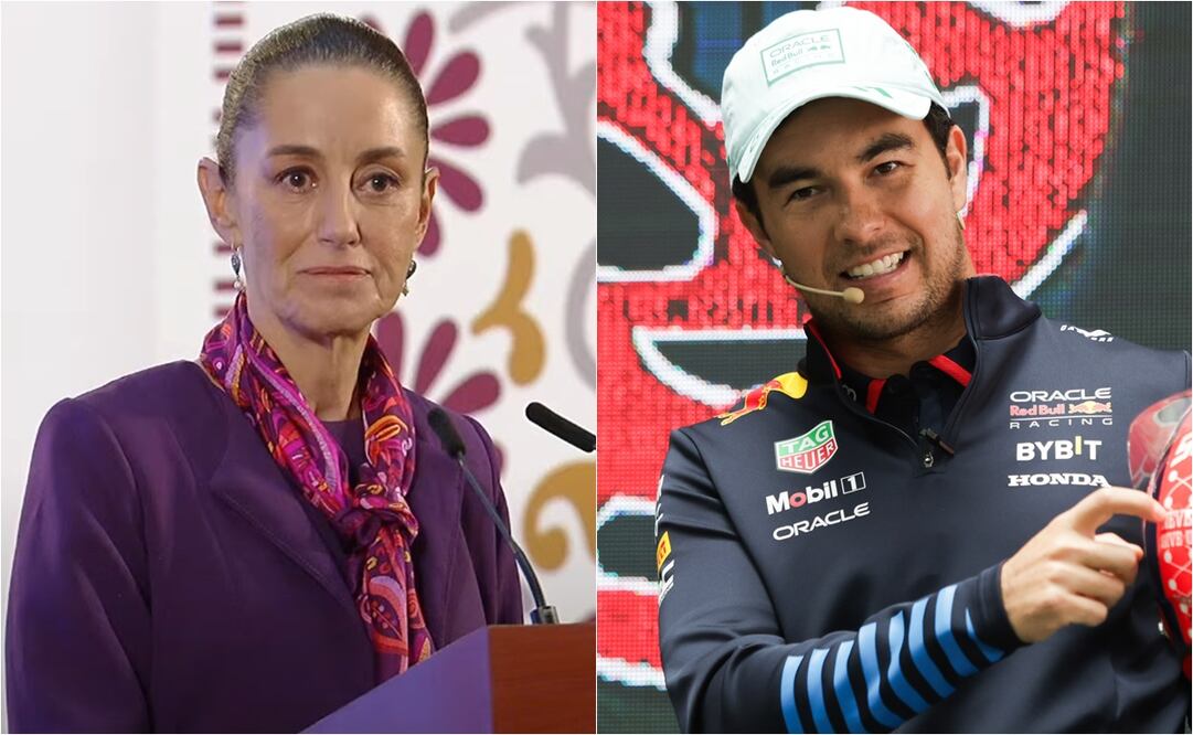 La presidenta Sheinbaum Pardo felicitó a Sergio Pérez por su participación en el Gran Premio de México. Foto: captura - Carlos Mejía / EL UNIVERSAL