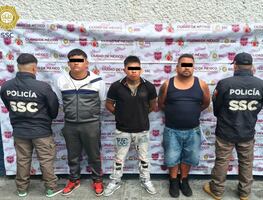 Detienen a tres presuntos miembros de "Los Negros"; extorsionaban a transportistas en Gustavo A. Madero