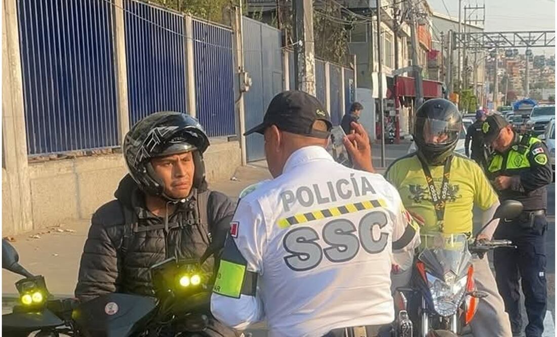 Durante el operativo “Salvando Vidas” en calles de la alcaldía Gustavo A Madero, se remitieron 55 motocicletas al corralón (24/01/2025). Foto: Especial