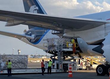 Sexto vuelo de China con insumos médicos llega a México