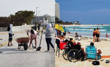 En playas de Cancún "se curan" del susto tras huracán Delta