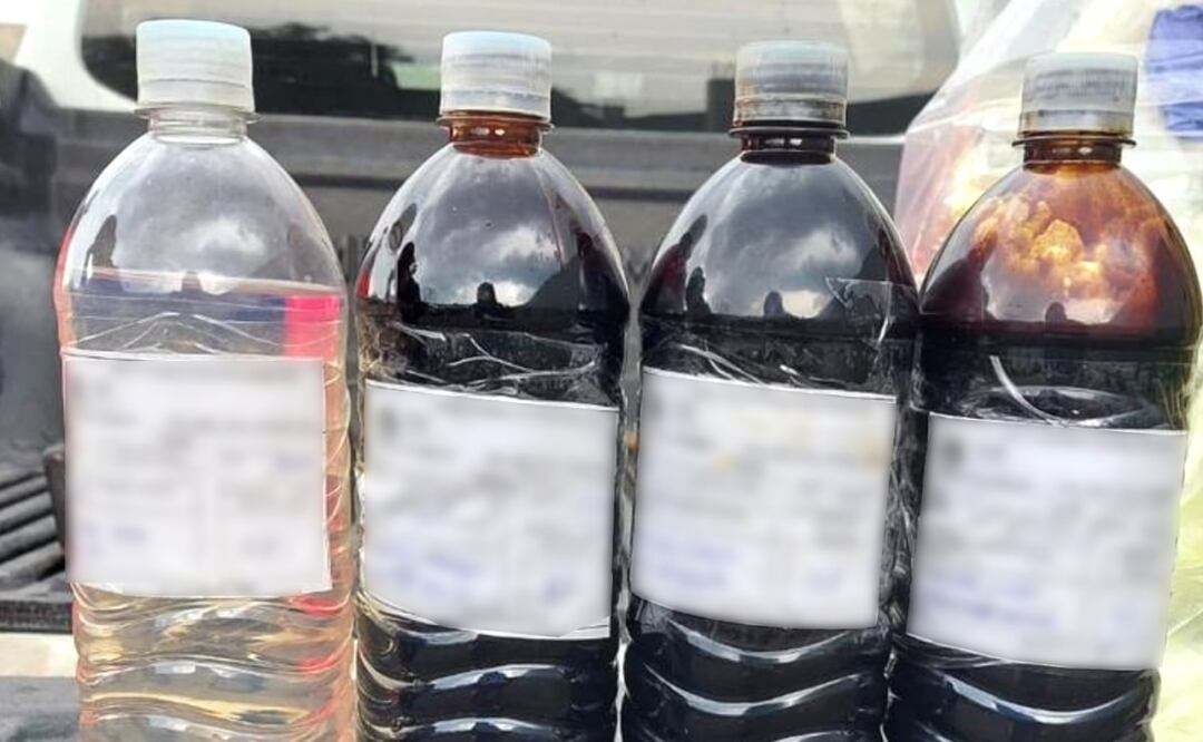 El combustible asegurado presuntamente fueron saqueado por huachicoleros de  ductos de Pemex que cruzan por esta región industrial. Foto: Especial