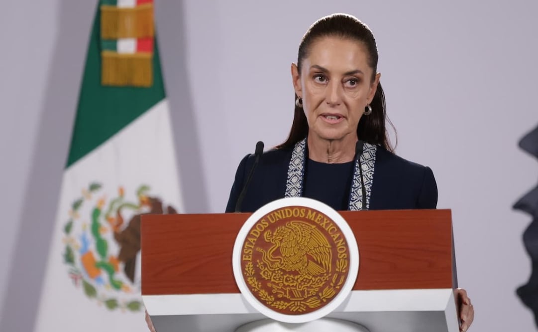 La presidenta Claudia Sheinbaum en la “Mañanera del Pueblo” del 21 de septiembre de 2026 en Palacio Nacional. Foto: Fernanda Rojas/ EL UNIVERSAL
