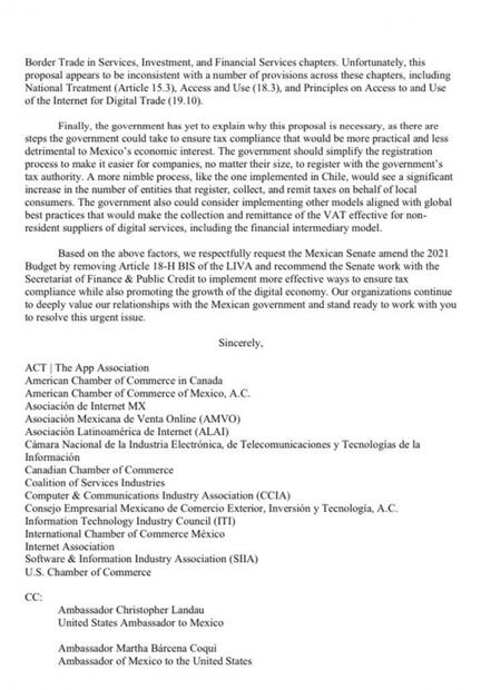 Piden no bloquear a plataformas digitales extranjeras que no cumplan con ley fiscal