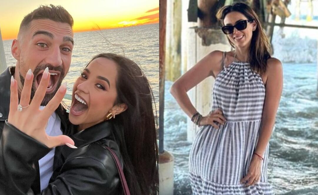 En la imagen se observa a Becky G y su expareja Sebastian Lletget y Jacky Bracamontes. Foto: Instagram oficial.