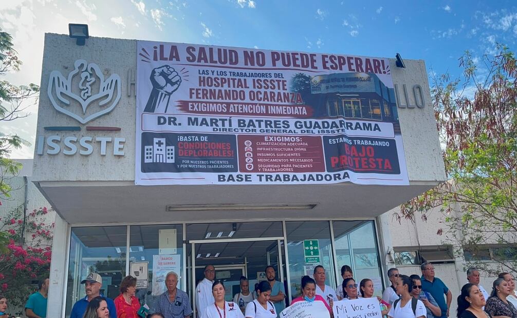 Bloquean hospital del ISSSTE en Hermosillo; denuncian fallas críticas que ponen en riesgo a pacientes. Foto: Especial