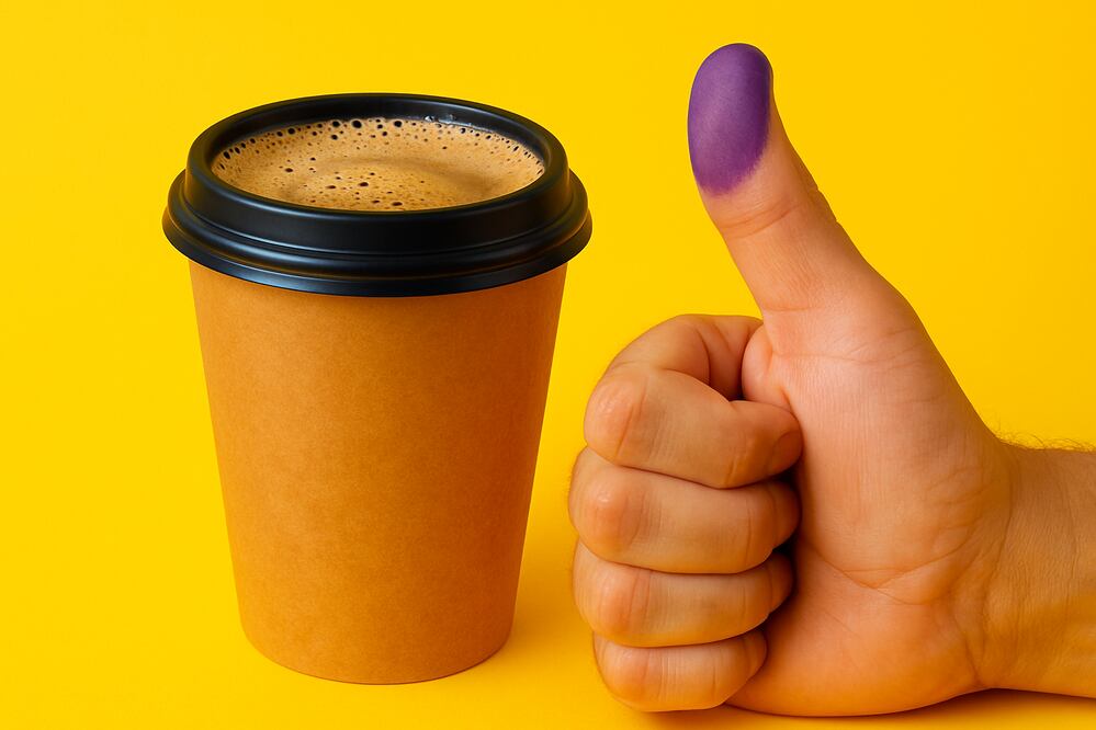 Este establecimiento dará café gratis si participas en la Elección Judicial 2025. Foto: Creada con IA