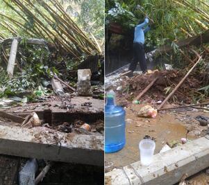 Deslizamiento de tierra daña 4 viviendas en Oaxaca