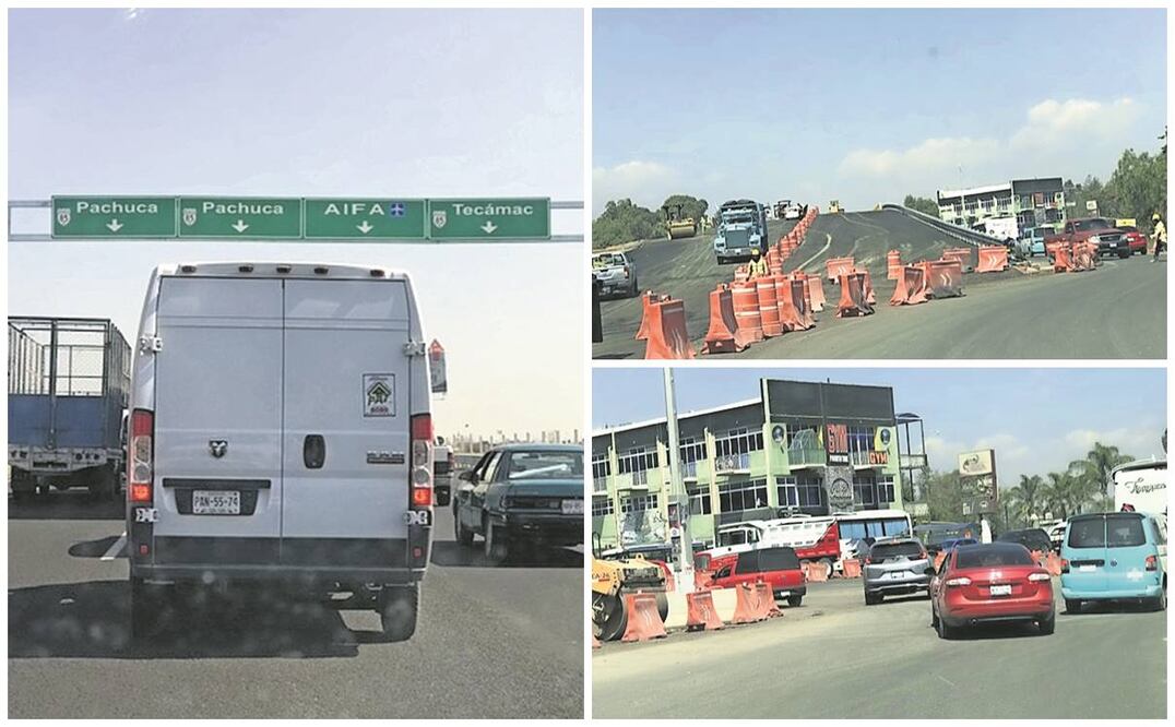 El recorrido realizado por EL UNIVERSAL comenzó a las 9:23 horas desde el aeropuerto Benito Juárez. La marcha fue continua hasta la altura de la caseta de Ojo de Agua. Foto: Emilio Fernández/ EL UNIVERSAL.
