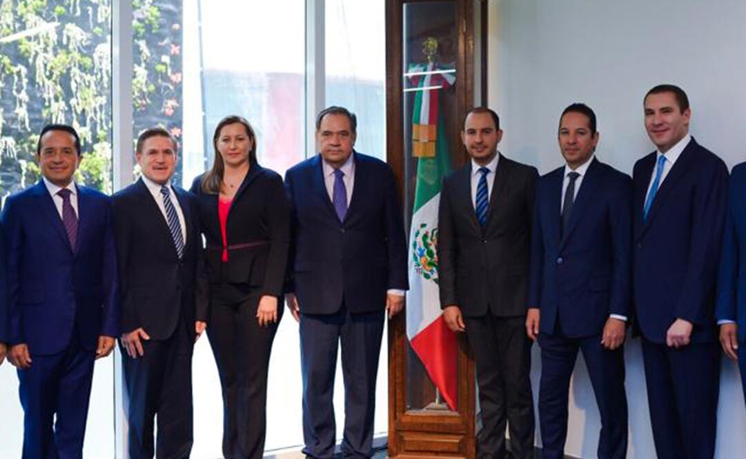 Marko Cortés y Héctor Larios (al centro) integran planilla de unidad en el PAN: Foto: Archivo/El Universal
