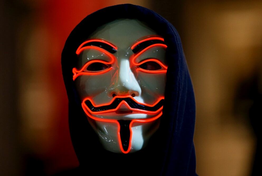 El grupo de hackers Anonymous convocó para este jueves 5 de noviembre a su emblemática “Marcha del millón de máscaras” que se celebrará en calles de ciudades en todo el mundo. Foto: Reuters