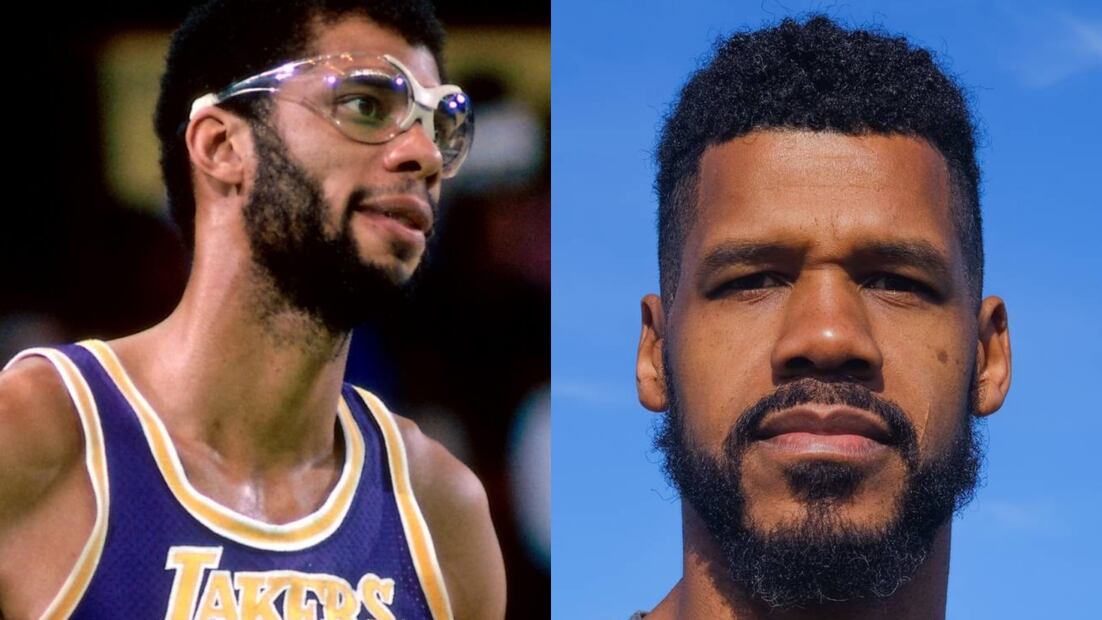 Solomon Hughes como Kareem Abdul-Jabbar. Fuente: Twitter @nss_sports_