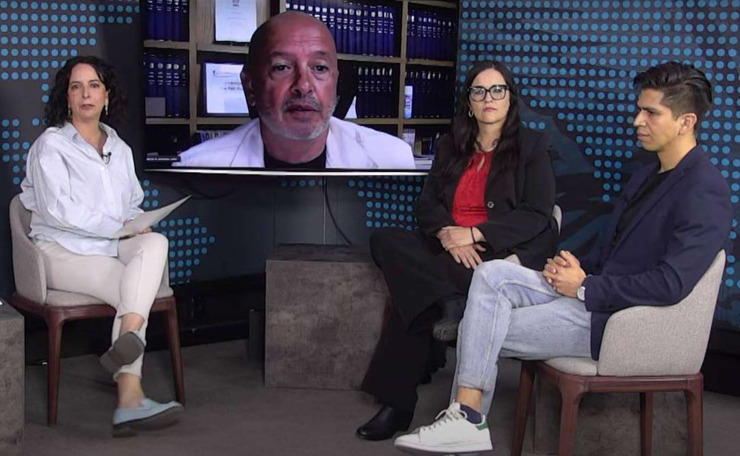 Con los de casa con Maite Azuela y Juan Pablo Becerra Acosta, columnista de EL UNIVERSAL, Fabiola Sosa, Jefa del Área de Investigación en Crecimiento Económico y Medio Ambiente, Unidad Azcapotzalco de la UAM y Carlos Samayoa integrante de Green Peace. Foto: Captura de video.