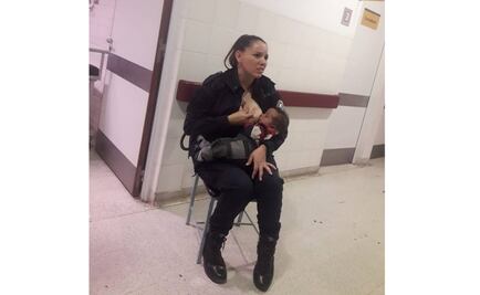 Policía argentina amamanta a bebé ajeno en un hospital y la foto se viraliza