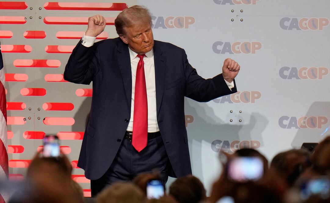 El expresidente Donald Trump, este viernes en Anaheim, California. Foto: AP