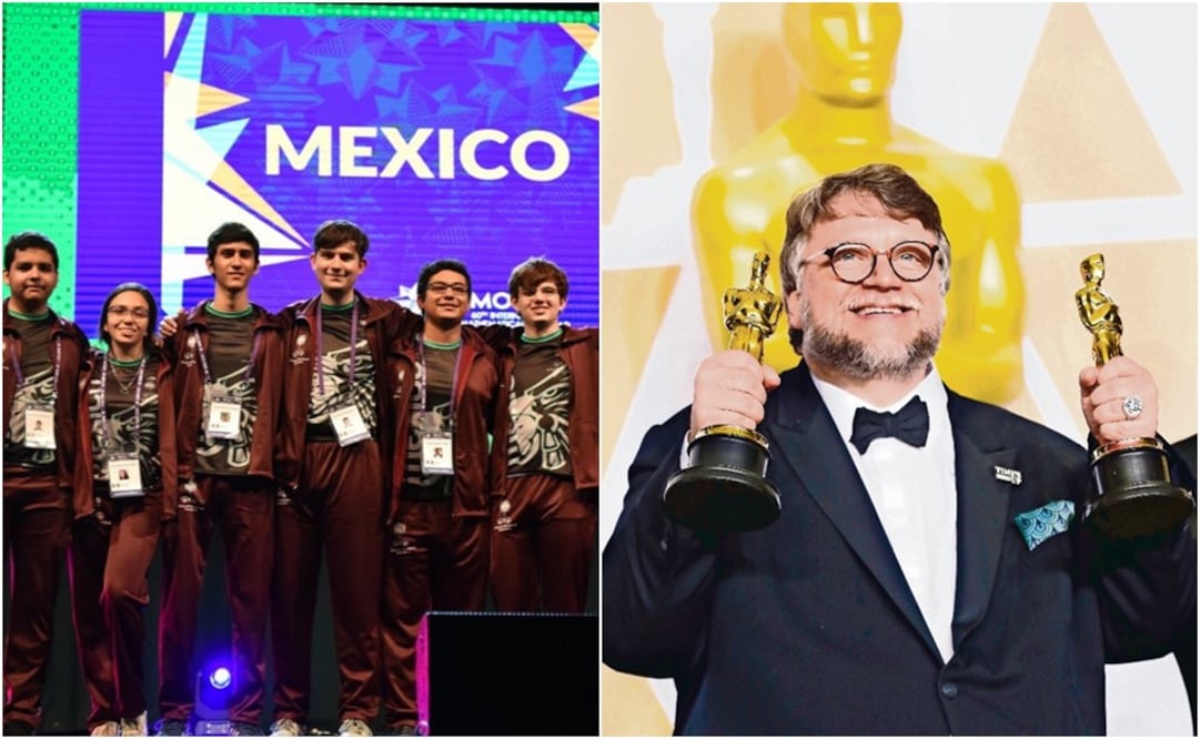 Mexican filmmaker Guillermo del Toro paid for the team's place tickets - Photo: Left: Taken from @MatématicasCDMX Twitter account; Right: Mike Blake/EL UNIVERSAL