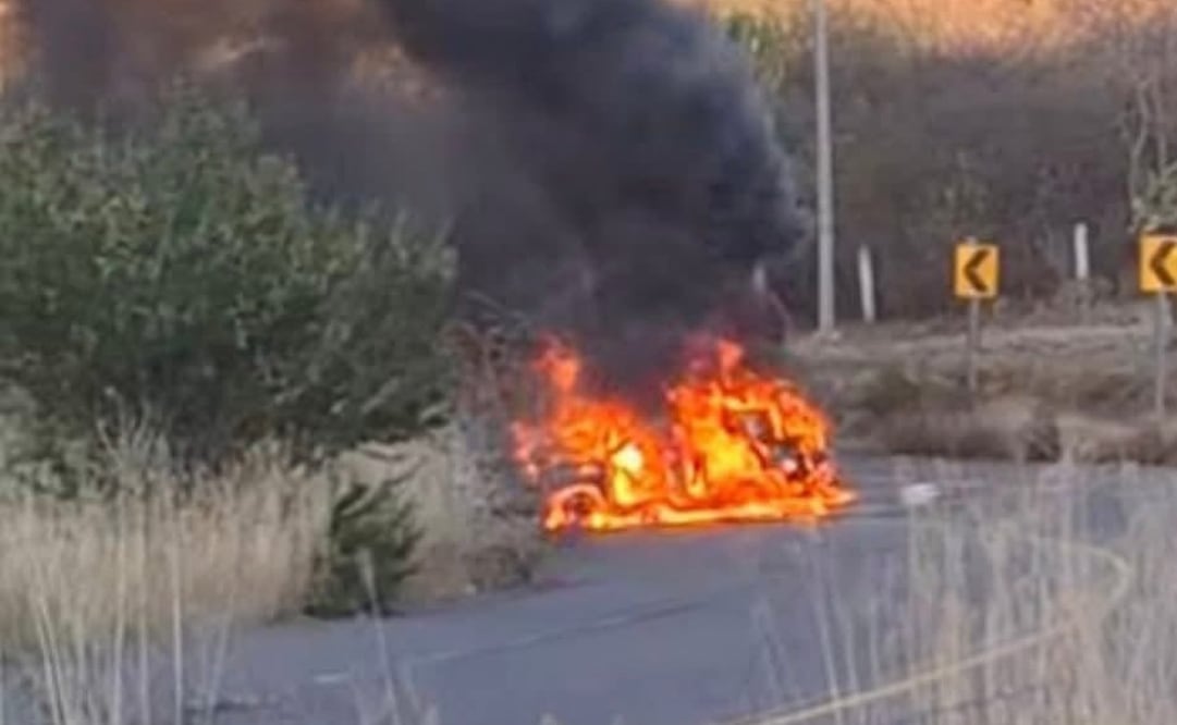 Bloqueos carreteros en Villanueva, Zacatecas (12/02/2026). Foto: Especial