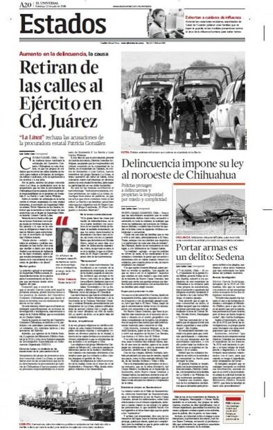 Así informaba EL UNIVERSAL el homicidio de Benjamín LeBarón en 2009