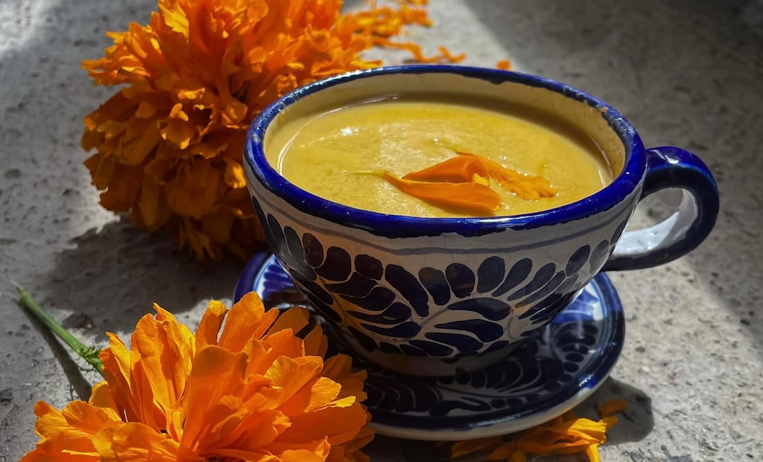 Receta de atole de cempasúchil y mandarina